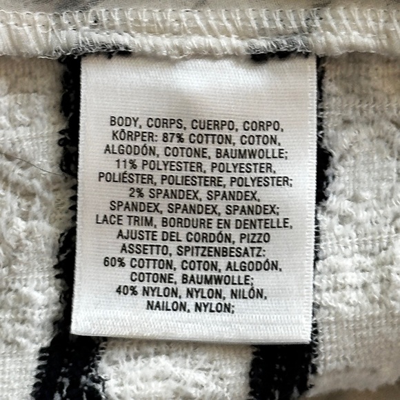 Anthropologie Postmark Bkack and White Striped w/ Lace Cardigan Size Medium - Picture 7 of 9